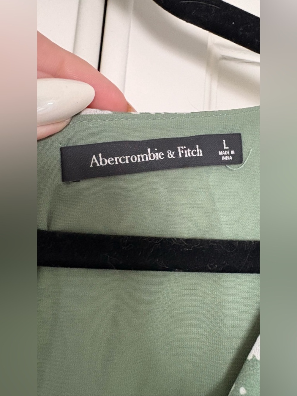 Abercrombie & Fitch Ruffle Sleeve Maxi Dress, Green, L - Picture 6 of 16